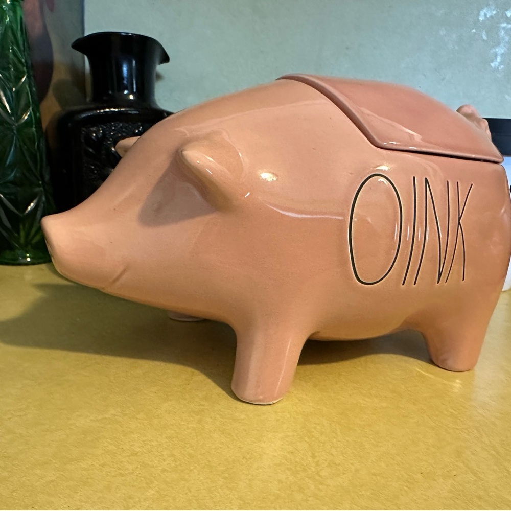 Rae Dunn Pink Ceramic Pig Container - Picture 2 of 8